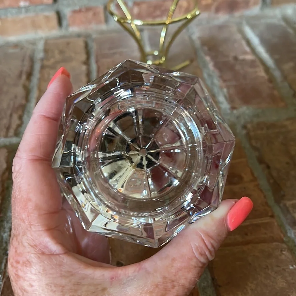 PartyLite Solitaire Crystal & Brass Candle Holder - Picture 4 of 7